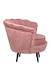 Низкое кресло ракушка Pearl Pink V3 на черных ножках №2
