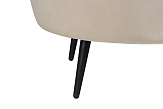 Низкое кресло ракушка Pearl Taupe на черных ножках №6