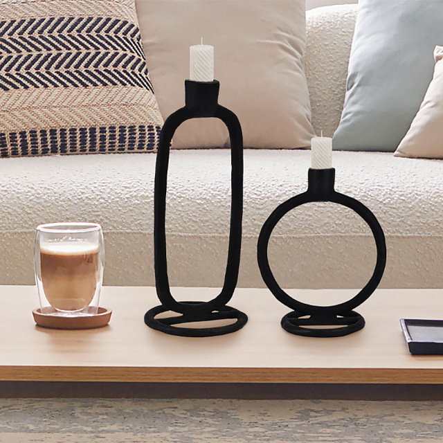 422018 Подсвечник NUMAZU, B245, ?100, алюминий, черный