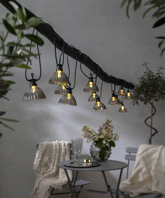 Уличные огоньки  CUBONE, LED 12X0,066W, IP44, L4950, B90, H105, пластик, серый, черный/пластик, полупрозрачный