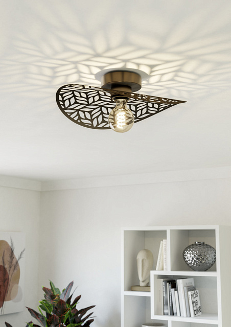 44123 светильник настенно-потолочный SWABY, 1X60W(E27), сталь, бронзовый