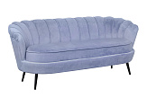 Диван ракушка для гостиниц Pearl Triple Blue на черных ножках №1