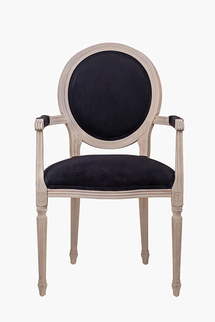 Мягкий стул с подлокотниками Delo Arm Black Velvet