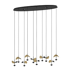 390342 Люстра диммируемая DRACERA, 10X2,3W (LED), 3000K, 2800lm, L1120, B330, H1500, сталь, черный/сталь, черный, золотой