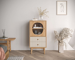 Высокая тумба "Bubble" с двумя ящиками арт BBL11, цвет - орех