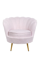 Низкое кресло ракушка Pearl Pink Boucle в Краснодаре