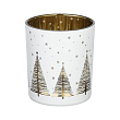 422529 Подсвечник рождественский LUKUT, стекло/белый/золото, 88?100х88 мм №0