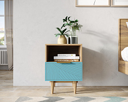 Тумбочка с нижним ящиком "Line" LN09/GR1/blue