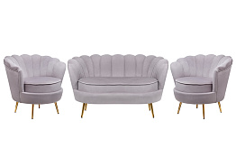 Комплект кресел и дивана ракушка Pearl Double Grey