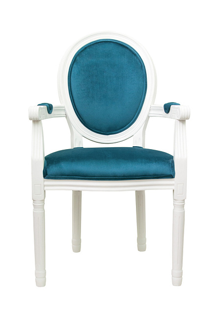 Мягкий стул с подлокотниками Volker Arm Blue and White в Краснодаре Мягкий стул с подлокотниками Volker Arm Blue and White