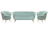 Комплект кресел и дивана ракушка Pearl Triple Green №0