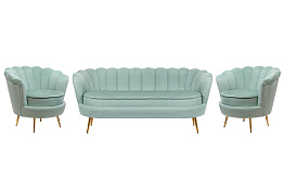 Комплект кресел и дивана ракушка Pearl Triple Green в Краснодаре