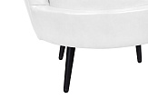 Низкое кресло ракушка Pearl White на черных ножках №6
