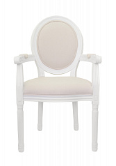 Мягкий стул с подлокотниками Volker Arm Beige and White в Краснодаре