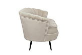 Диван ракушка для гостиниц Pearl Triple Taupe на черных ножках №2
