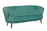 Диван ракушка для гостиниц Pearl Triple Green V2 на черных ножках №1