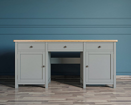 Большой рабочий стол "Jules Verne" в сером цвете арт JV02ETGG