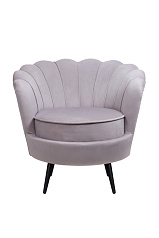 Низкое кресло ракушка Pearl Grey на черных ножках в Краснодаре