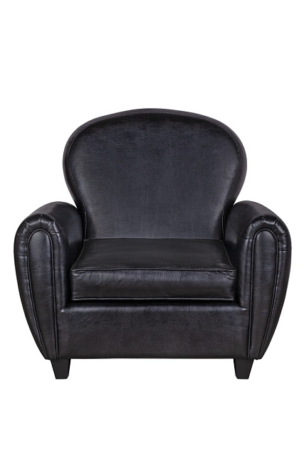 Кресло кожаное широкое Flog черное