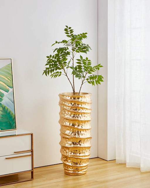 421118 Ваза декоративная MOMBETSU, H900, пластик, золотой в Краснодаре 421118 Ваза декоративная MOMBETSU, H900, пластик, золотой