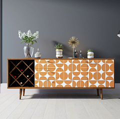 Комод "Berber" удлиненный с бутылочницей 14 принт арт BB15/Print_14