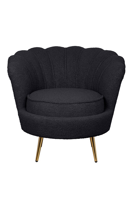Низкое кресло ракушка Pearl Black Boucle в Краснодаре Низкое кресло ракушка Pearl Black Boucle