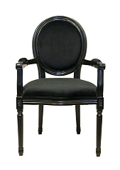 Мягкий стул с подлокотниками Diella Black Velvet в Краснодаре