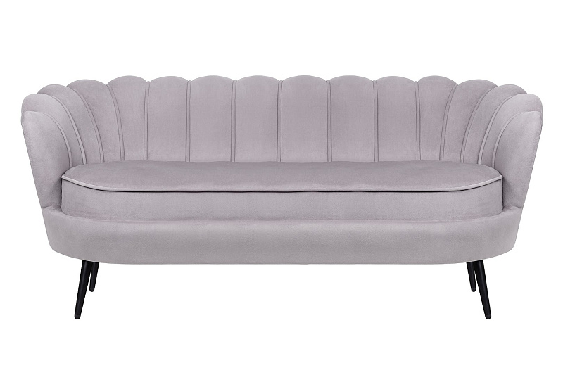 Дизайнерский диван для гостиниц Pearl Triple Grey на черных ножках