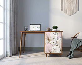 Стол рабочий "Berber" принт 31 с одной тумбой арт BB31/Print_31