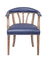 Мягкий стул с подлокотниками Tanner Blue Leather в Краснодаре