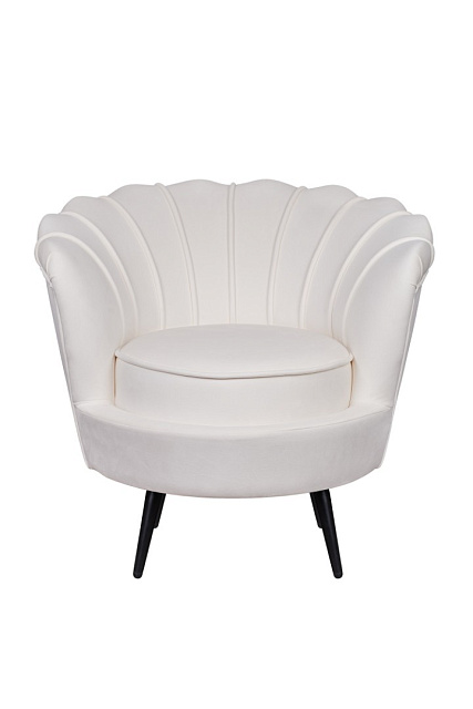 Кресло ракушка Pearl Beige на черных ножках