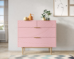 Комод с четыремя ящиками "Line" LN14/GR1/pink