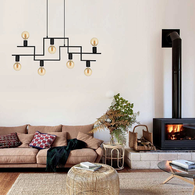 43365 Подвес FEMBARD, 7x60W (E27), L1005, B40, H1100, сталь, черный в Краснодаре 43365 Подвес FEMBARD, 7x60W (E27), L1005, B40, H1100, сталь, черный