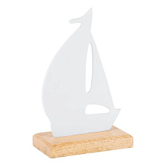 427383 Фигурка Лодка AMOATSY L120, B70, H190 алюминий, дерево белый, натуральный