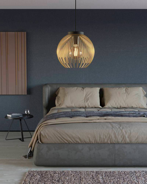 900166 Подвес VENEZUELA, 1x40W(E27), сталь, черный, золотой в Краснодаре 900166 Подвес VENEZUELA, 1x40W(E27), сталь, черный, золотой