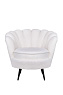 Низкое кресло ракушка Pearl цвет белый на черных ножках