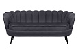 Диван ракушка для гостиниц Pearl Triple Black на черных ножках