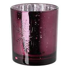 422958 Подсвечник рождественский LUKUT, стекло/бордовый, ?90?100 мм