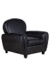 Кресло кожаное широкое Flog черное №1