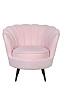 Низкое кресло ракушка Pearl розовый V2 на черных ножках