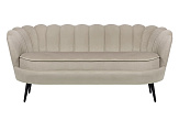 Диван ракушка для гостиниц Pearl Triple Taupe на черных ножках №0