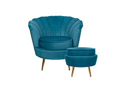 Кресло с пуфом ракушка Pearl Marine в Краснодаре
