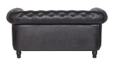 Диван из черной кожи Chesterfield Black Leather 2S №3