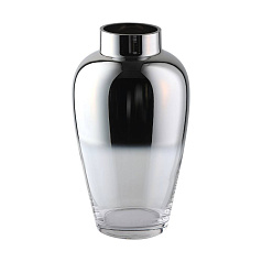 421359 Ваза декоративная KENYASI, H270, ?155, стекло, прозрачный, серебряный, зеркальный