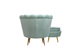 Кресло с пуфом ракушка Pearl Green №2