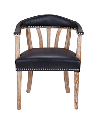 Мягкий стул с подлокотниками Tanner Black Leather в Краснодаре