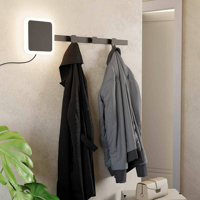 Светодиод бра CARTIGNANO, 7,8W(LED), сталь, черный, пластик, белый