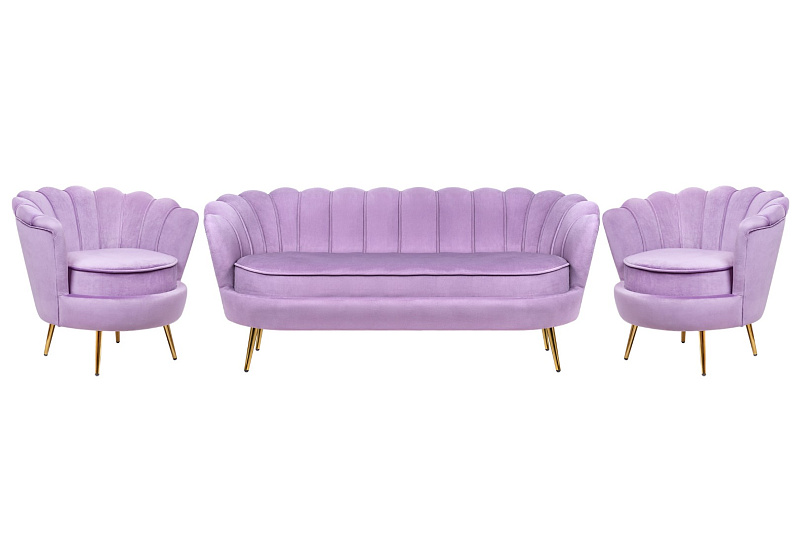 Комплект кресел и дивана ракушка Pearl Triple Purple