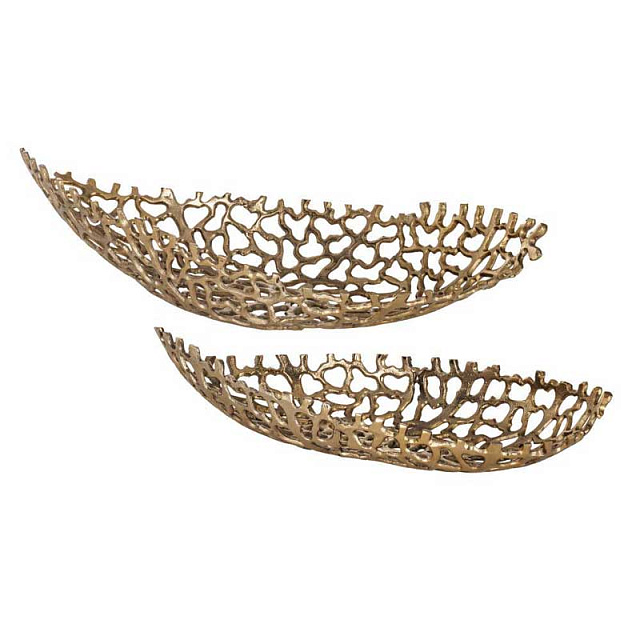 427087 Миска декоративная 2шт. KIMITSU, L610, B255, H130, алюминий, золотой в Краснодаре 427087 Миска декоративная 2шт. KIMITSU, L610, B255, H130, алюминий, золотой