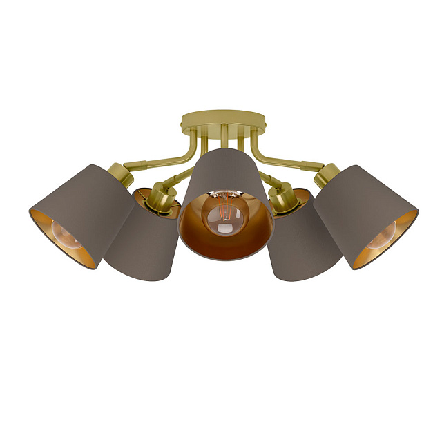 31535 Люстра потолочная MASERLO, 5X60(Е27), металл, кремово-золотой/текстиль, капучино в Краснодаре 31535 Люстра потолочная MASERLO, 5X60(Е27), металл, кремово-золотой/текстиль, капучино